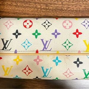 Louis Vuitton White Multicolor Monogram Clutch